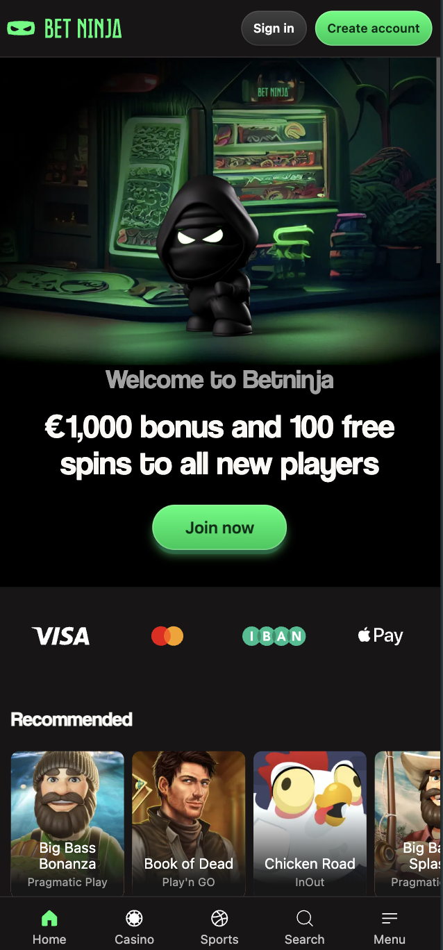 BetNinja mobile app
